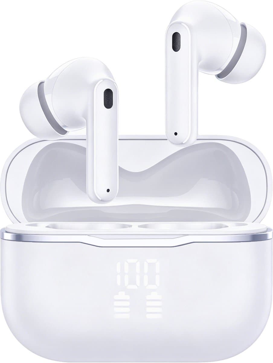 Siltcon® SoundWave Ultra - Oortjes Draadloos - Draadloze Oordopjes - Bluetooth Oordopjes – True Noise Cancelling ANC + ENC - BT 6.0 – Universeel – Tot 50 Uur Batterij - LED Display – 6 Mic - Met APP Voor Instellingen - Geschikt voor iOS en Android — afbeelding 1