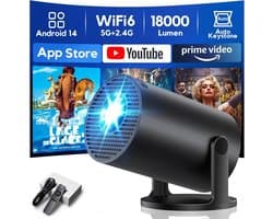 Videoprojector - Mini Projector - WiFi 6 en Bluetooth 5.4 - 1080P Ondersteuning - Voor Thuisbioscoop