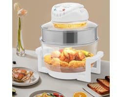 Heteluchtoven Airfryer - Olievrije Grill - Gezond Koken - Glazen Ontwerp - 17 Liter - Transparant