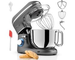 Keukenmachine - Mixer Robot - Deeg Kneden - Krachtige 2000W Motor - 6.2 Liter Kom - Antraciet