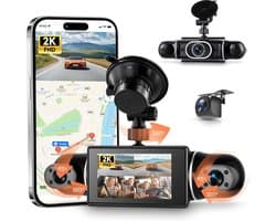 Thijox - 4-kanaals 360° Dashcam Auto 2K + 1080P WIFI - Hoge Resolutie Beveiligingscamera voor Auto, Voor- en Achteropnames, Nachtzicht, Beveiliging en