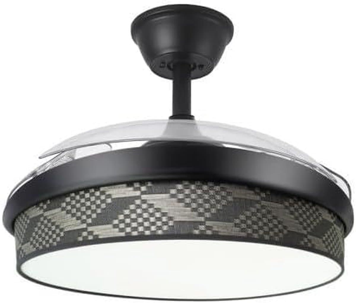 Ventilator met Licht - Plafondventilator Ventilatorlamp - Ruimte Verkoelen - Tetris Design - 108 cm - Zwart Grijs — afbeelding 1