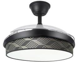 Ventilator met Licht - Plafondventilator Ventilatorlamp - Ruimte Verkoelen - Tetris Design - 108 cm - Zwart Grijs