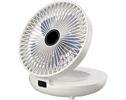 Wandventilator Bureauventilator - Oscillerende Ventilator Opvouwbaar - Luchtcirculatie Thuis - Ultrastil Natuurlijke Wind - 20.5W x 9.4H cm - Wit