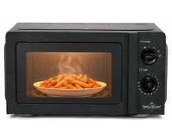 Swiss Haus® MW23 Vrijstaand Magnetron - 20L – 700W Solo Microgolfoven - 6 Vermogensstanden - Ontdooifunctie - Compact - Zwart