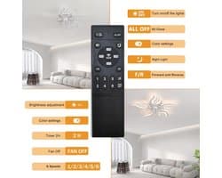 Plafondventilator met LED Verlichting – Dimbaar – 6 Snelheden – Afstandsbediening & App – Timer – Geheugenfunctie – Fluisterstil – Wit