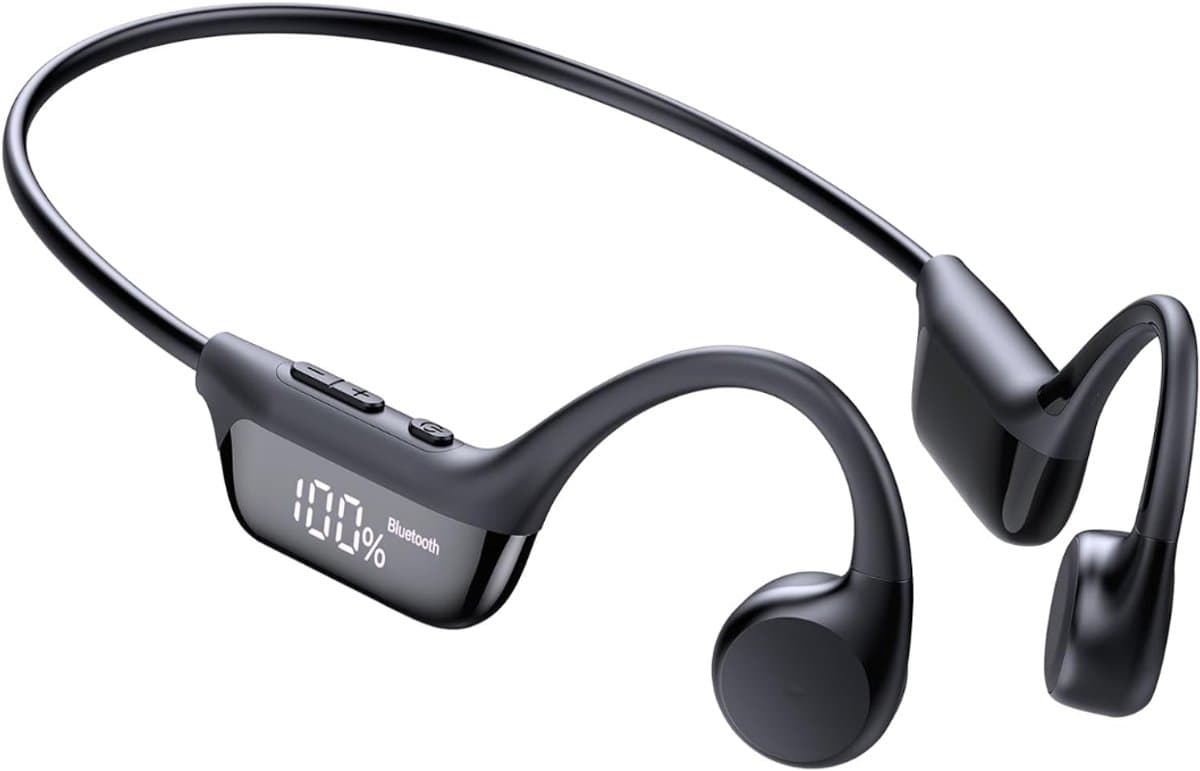 SNJY® Bone Conduction Headphone - Sporthoofdtelefoon Draadloos - Sport Oordopjes - Hardloop Oortjes - IPX7 Waterdicht - Zwart — afbeelding 1