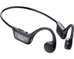 SNJY® Bone Conduction Headphone - Sporthoofdtelefoon Draadloos - Sport Oordopjes - Hardloop Oortjes - IPX7 Waterdicht - Zwart