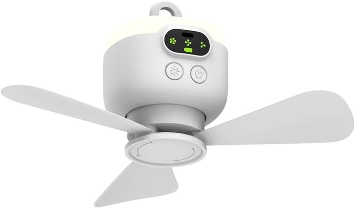 Draagbare Plafondventilator - Camping Ventilator - Koeling Buiten - Afstandsbediening - 16.5 x 12 x 9.6 cm - Wit — afbeelding 1