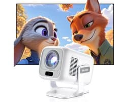 Beamer met WiFi 6 en Android 14 - Draagbare Mini Projector - Native 1080P, 4K Ondersteuning, Autofocus, Auto Keystone, Bluetooth 5.4