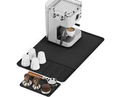 Koffiemat met Tampmat - Barista Accessoires - Koffiebereiding Werkplek - Afneembaar 2-in-1 - 60x40 cm - Zwart