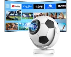 SnelShoppen - Mini Beamer 4K, Smart Projector met Android 14.0, Draagbare Wifi 6 en Bluetooth 5.4, Kleine Telefoonprojector voor Home Cinema en Outdoo