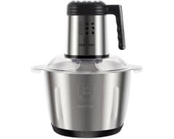 Foodprocessor – Elektrische Hakmolen – 1000W – 5 Liter RVS Kom – 3 Snelheden – 6 Messen – Zilver