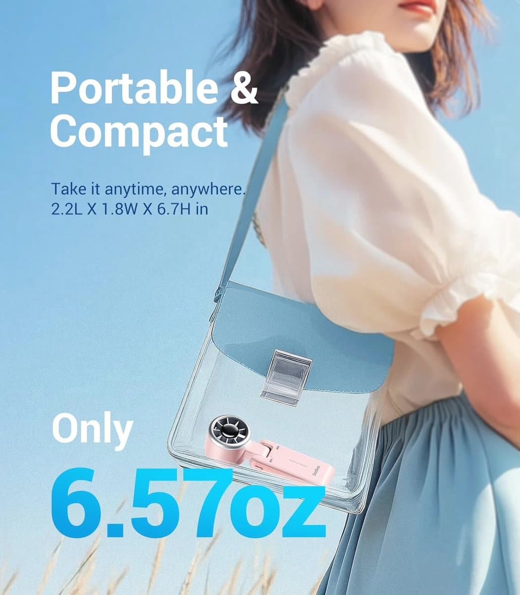 Draagbare Handheld Turboventilator met 5 Versnellingen - 3-in-1 Ventilator voor Outdoor Activiteiten, Reizen en Werk — afbeelding 1