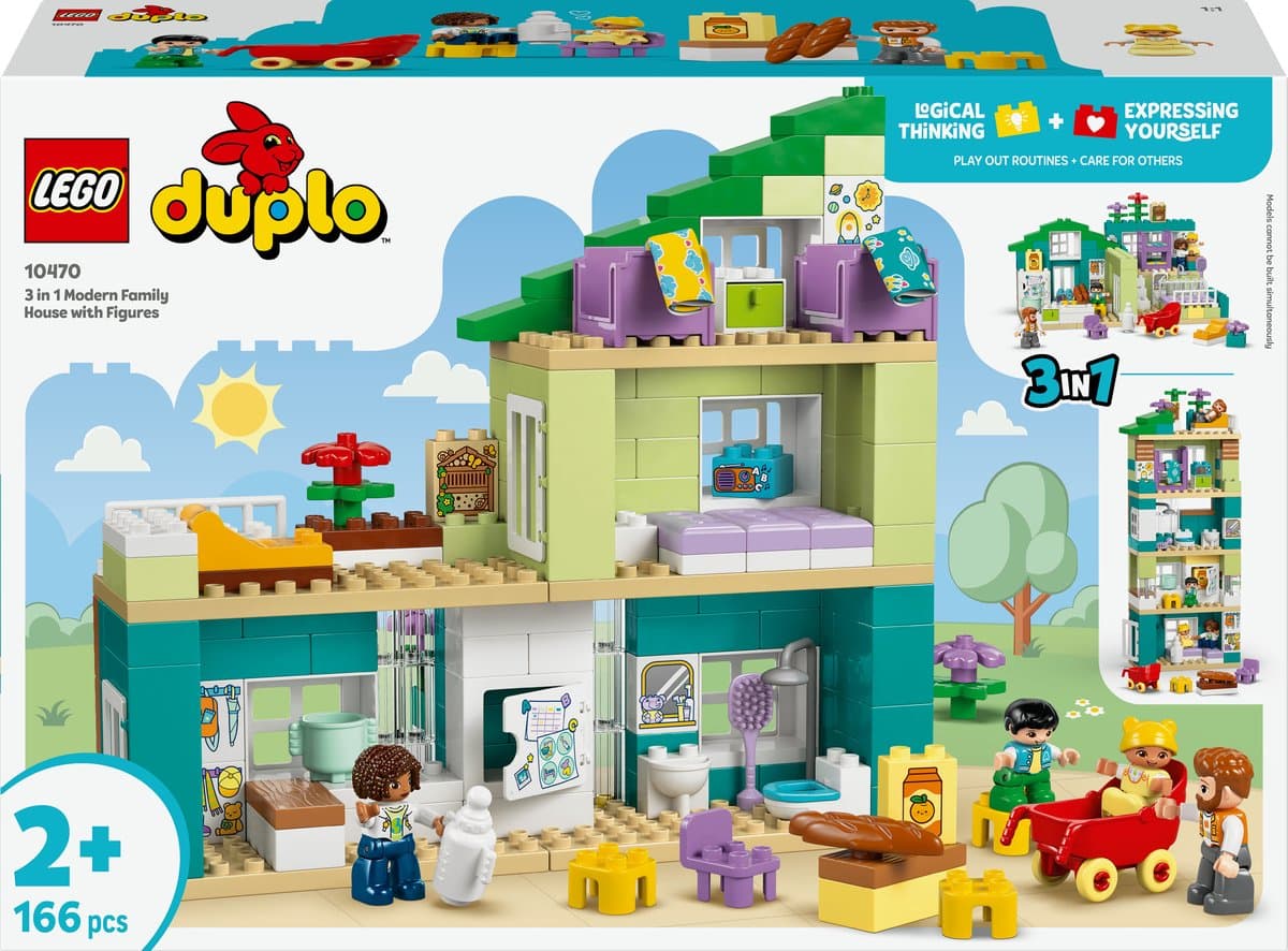 LEGO DUPLO - 3-in-1 modern woonhuis met figuren Constructiespeelgoed — afbeelding 1