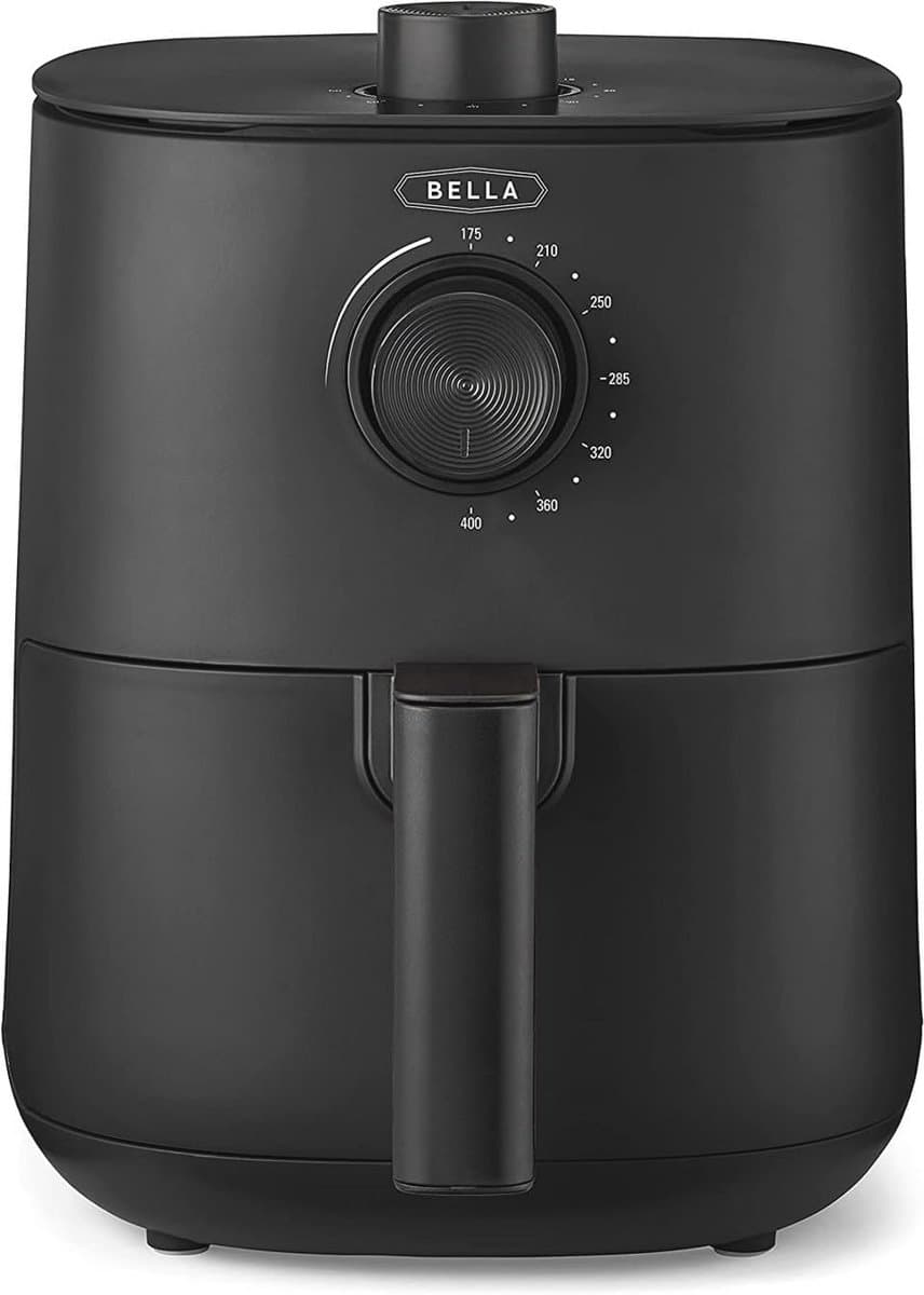 Handmatige heteluchtfriteuse - Olievrij Frituren, Afwasmachine Bestendige Antiaanbakpan en Frituurrek, Matte Zwart — afbeelding 1
