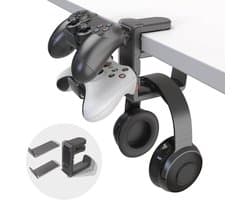 3-in-1 Gaming Hoofdtelefoon en Controller Houder met Verstelbare Arm - Onder Bureau Standaard