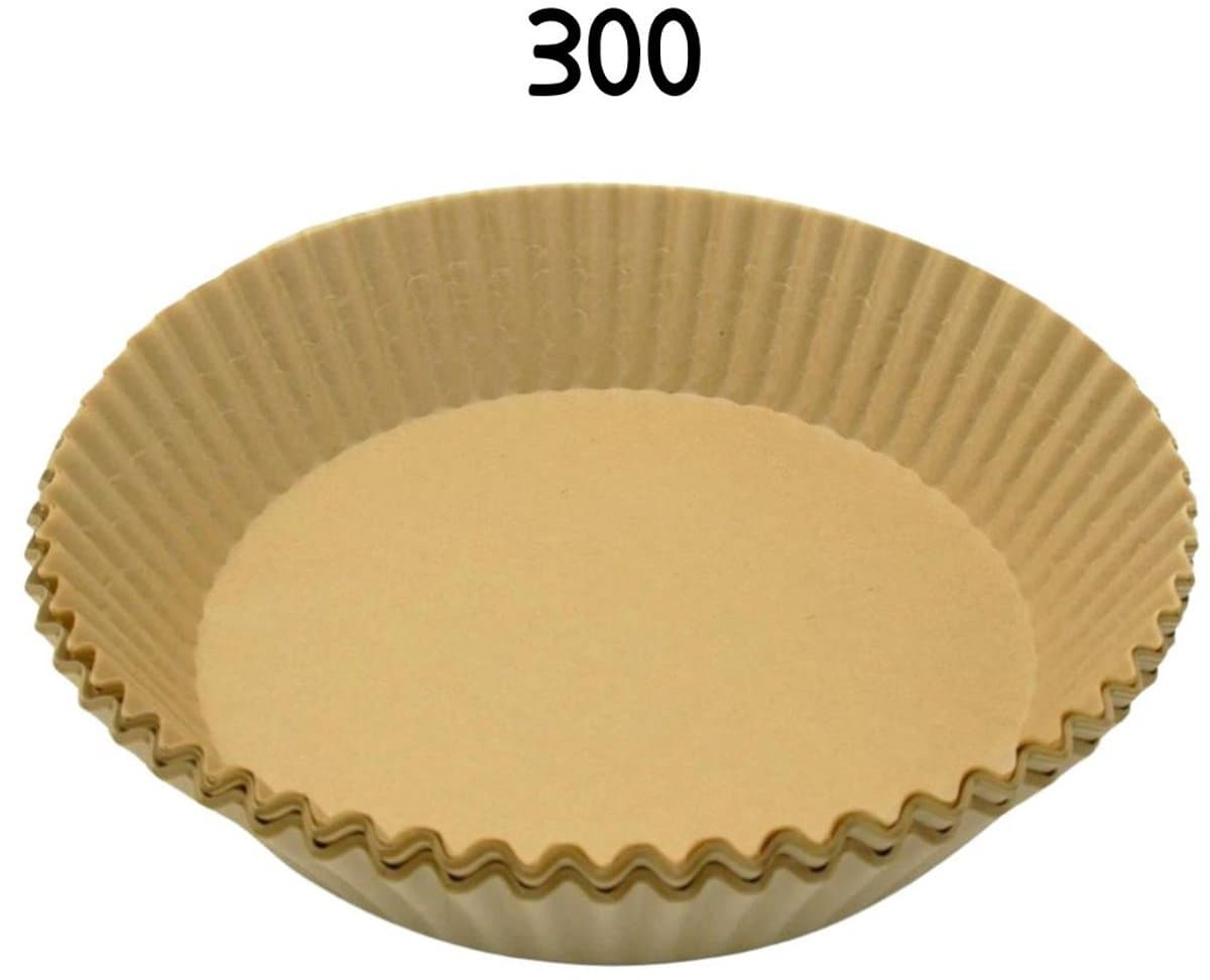 Set van 300 ronde papieren airfryer bakvormpjes 16 cm Fackelmann — afbeelding 1