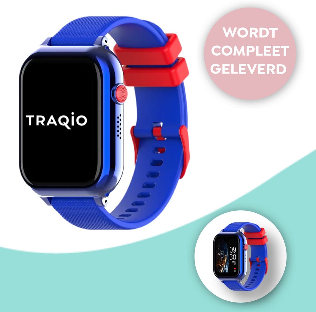 Traqio TRQ10 - GPS horloge kinderen - gps horloge kind - kinderhorloge bellen - gps tracker kinderhorloge - kinderhorloge met gps - kinderhorloge - Kinder smartwatch GPS - GPS horloge school - Blauw — afbeelding 1