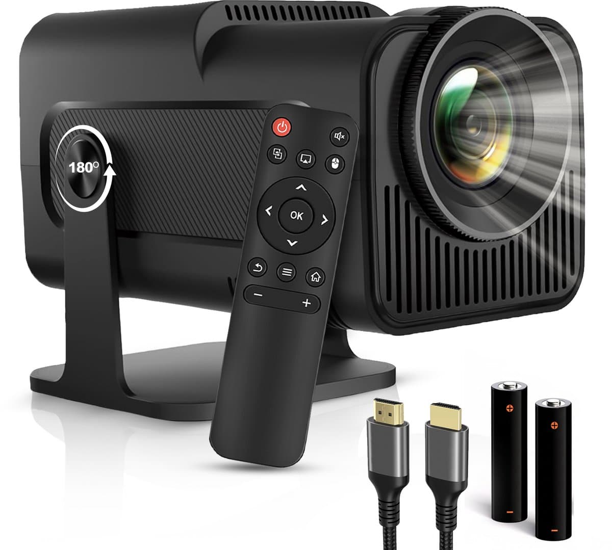 EAtwins Premium Mini Beamer - 4K Support Projector - Wifi 6 & Bluetooth 5.2 - android 13.0 - Inclusief HDMI kabel, Batterijen en Afstandsbediening - Full HD - Geschikt voor IOS & Android - projector - beamer - — afbeelding 1