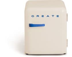 CREATE - Koelkast in retrostijl - Gebroken wit - Handvat Kobaltblauw - FRIDGE RETRO 48L