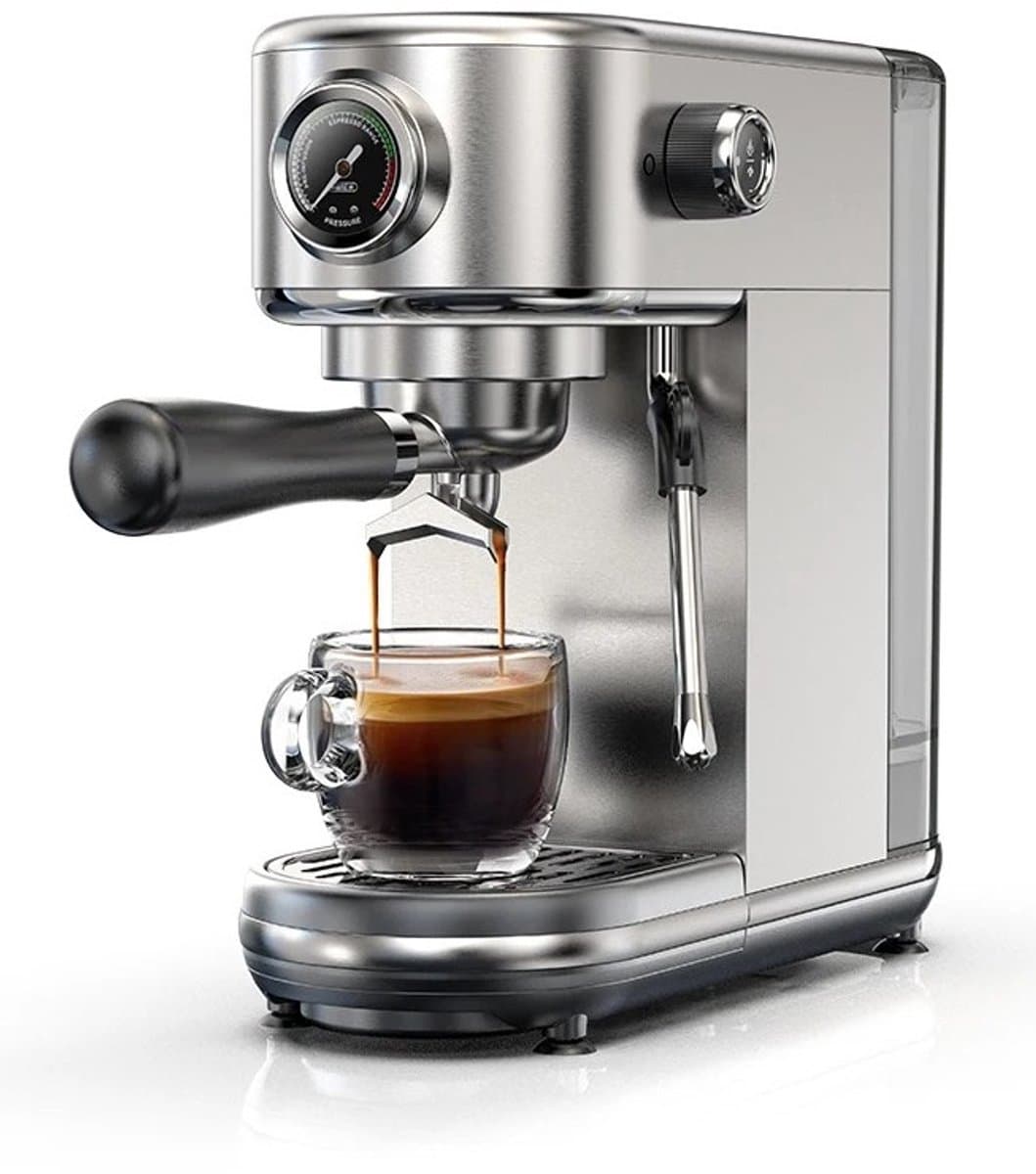 Tresaro Semi‑Automatische Espressomachine – 20 Bar, RVS, Instelbare Temperatuur, Snelle Opwarming, Perfect voor Thuis, Professionele Espressomachines, Compact, Onderhoudsvriendelijk en Rijke Espresso — afbeelding 1