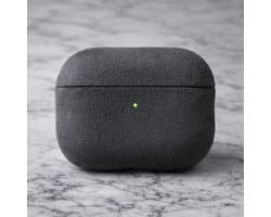 GoldStandard - Alcantara hoesje geschikt voor AirPods Pro 3 - Alcantara Airpods Case - Dark Grey