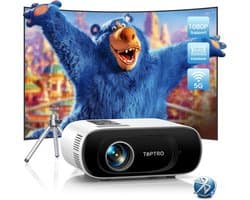 Toptro TR26 Projector – Full HD 1080p – 15000 lm – 4K Compatible – Bluetooth & WiFi – HDMI/USB – Compacte Draagbare Beamer – Home Cinema & Streaming