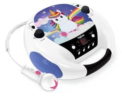 Bigben Draagbare CD-Speler met Microfoon - Eenhoorn/Unicorn - Blauw 2