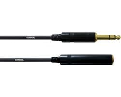 Cordial CFM 3 VK - Verlengkabel - 6.3mm Stereo Jack Male naar Female - 3 Meter - Zwart - REAN Vergulde Contacten - Koptelefoon