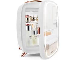 Skincare Beauty Fridge – Mini Koelkast – Minibar – 6 Liter – Slaapkamer – Stijlvol – Met LED Spiegel – Wit