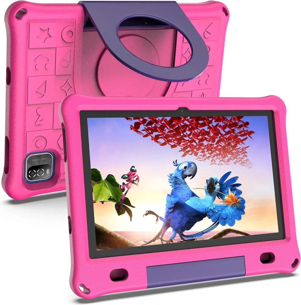 Pritom Kindertablet - Kindertablet vanaf 3 jaar - Kindertablet - 3GB RAM - 64 GB Opslag - Snelle 10 Inch Kindertablet - Beschermhoes - Roze — afbeelding 1