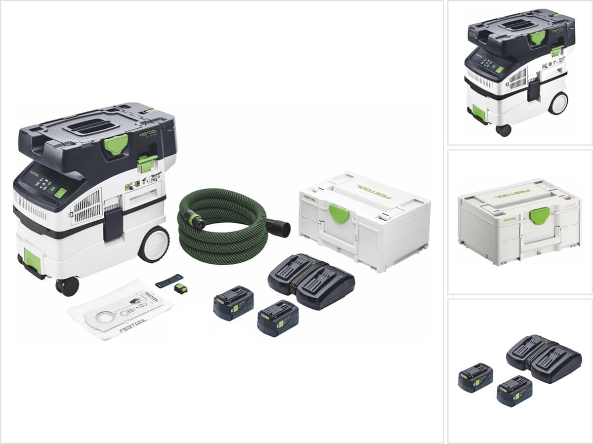 Festool CTLC MIDI I-Basic accu-mobiele afzuigkap 36 V ( 2x 18 V ) stofklasse L + 2x accu 5.0 Ah + lader + systainer — afbeelding 1