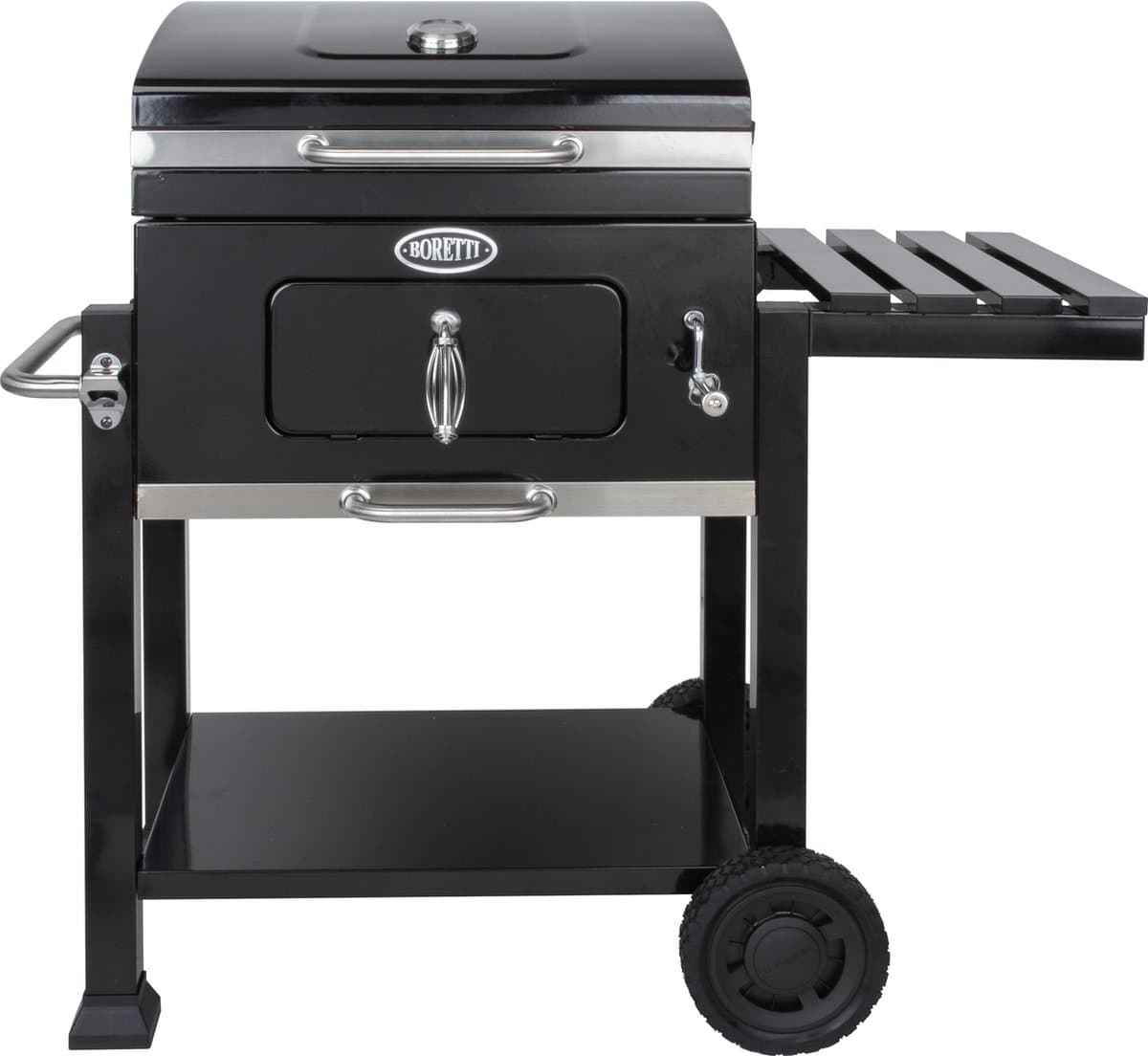 Boretti - Carbone 2.0 Houtskool barbecue - Grilloppervlak 57x42 - met verstelbaar kolenrek - gietijzeren rooster - zwart — afbeelding 1
