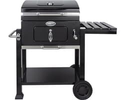 Boretti - Carbone 2.0 Houtskool barbecue - Grilloppervlak 57x42 - met verstelbaar kolenrek - gietijzeren rooster - zwart