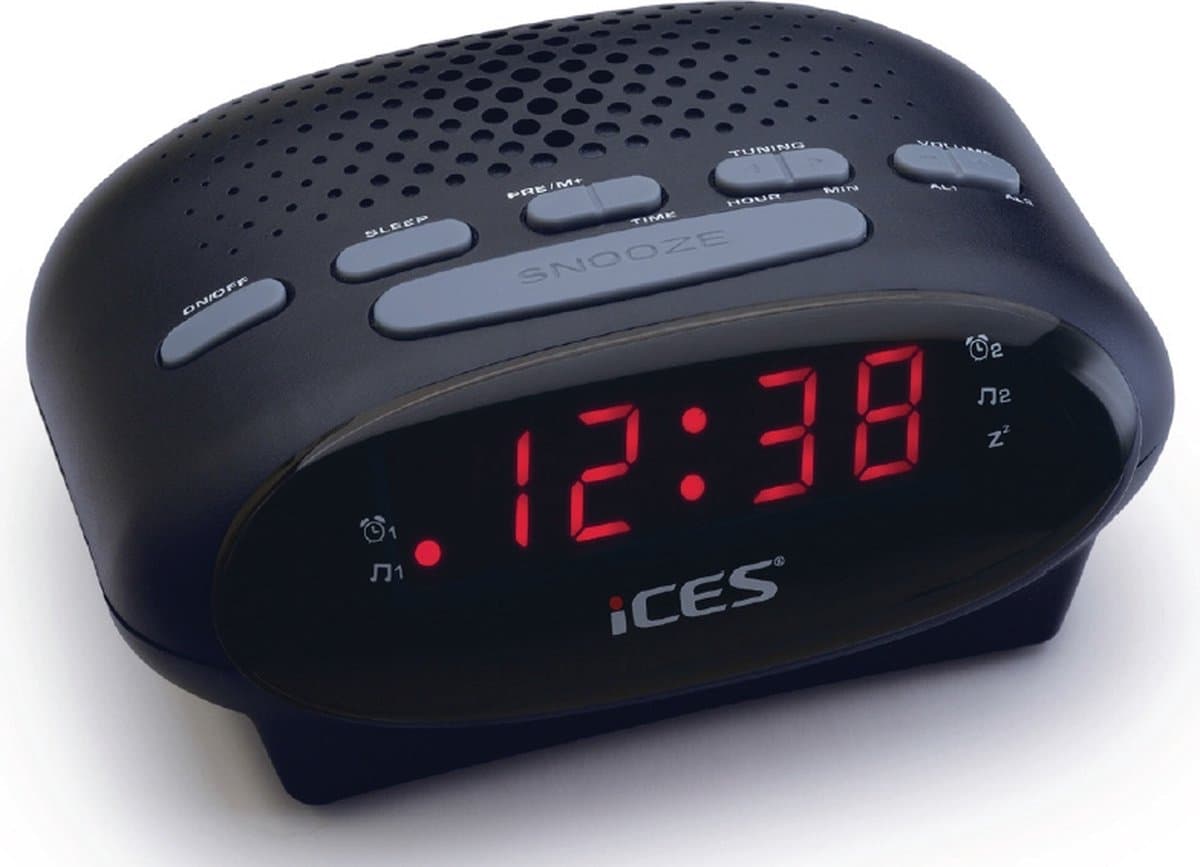 Ices ICR-210 - Wekkerradio - Zwart — afbeelding 1