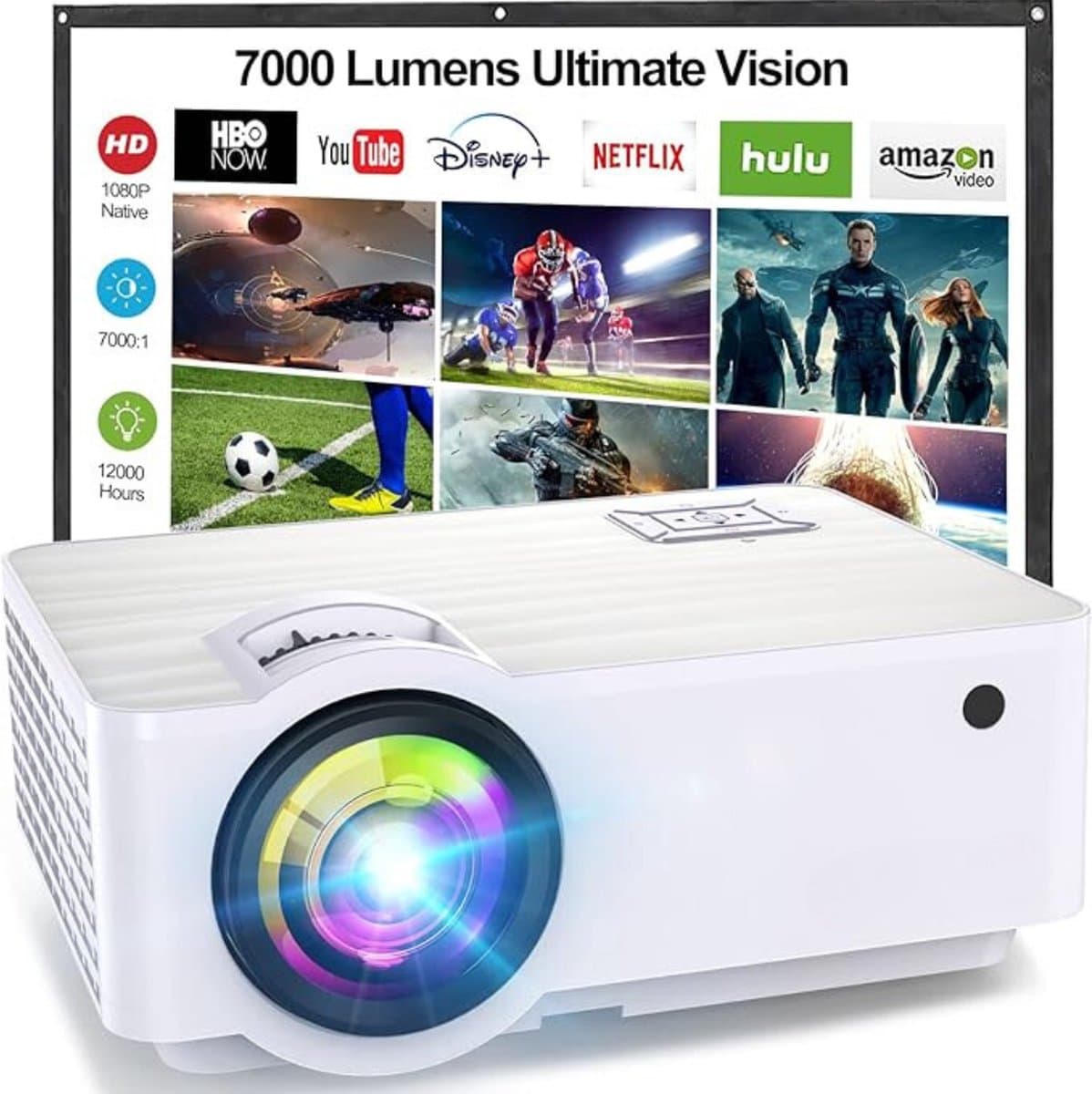 Projector -Mini Beamer - Thuisbioscoop - 1080P - HDMI - LED — afbeelding 1