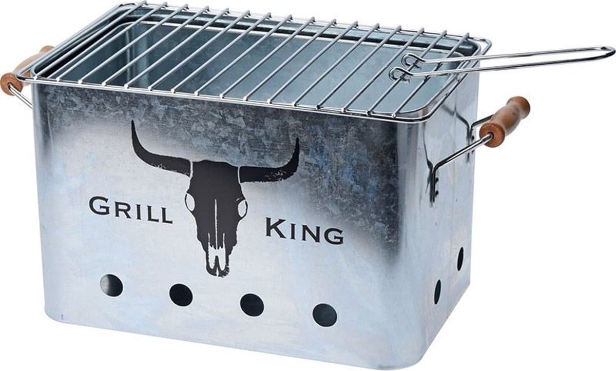 MikaMax - Grill King Houtskool BBQ - RVS - Inclusief Verwijderbare aslade & Inklapbare handvaten — afbeelding 1