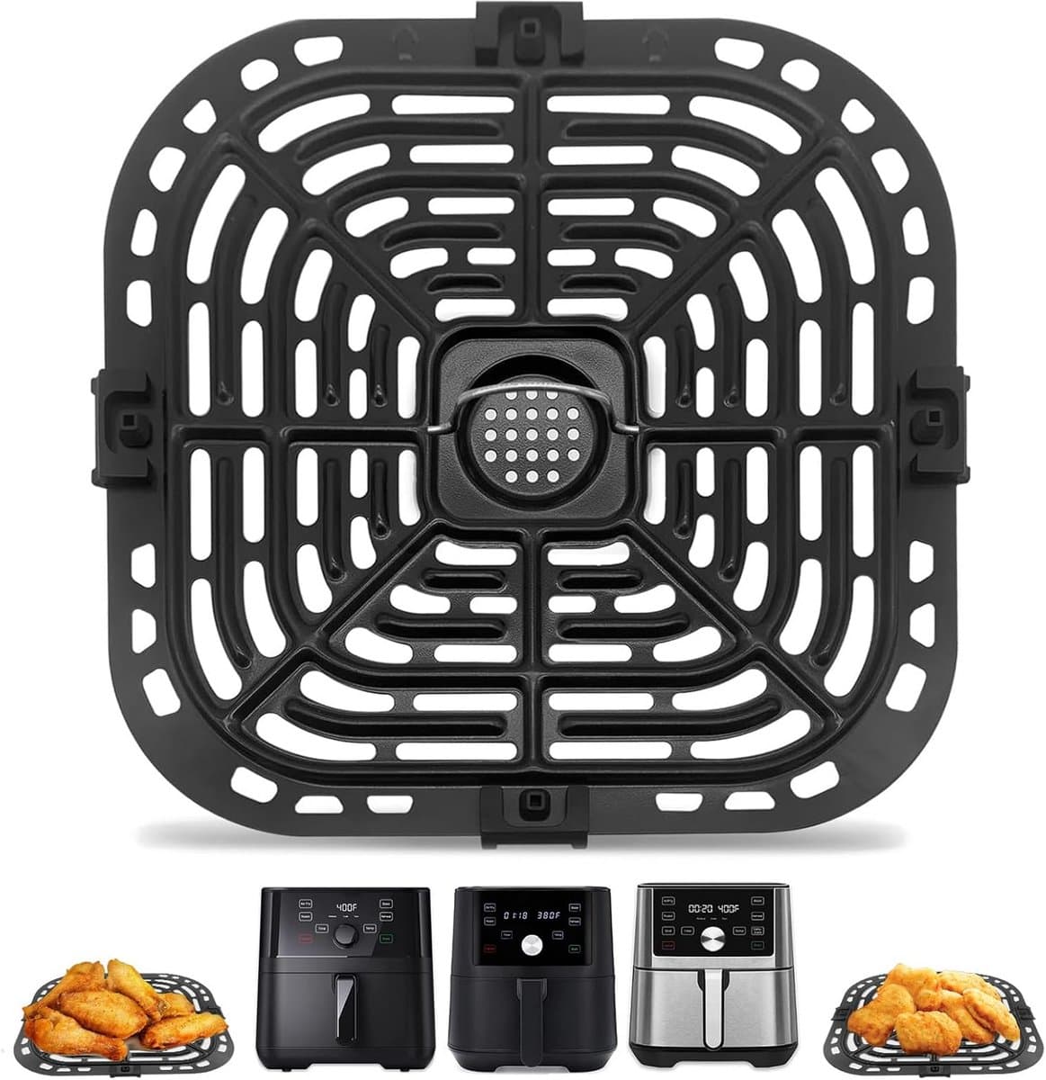 Airfryer Bakplaat en Rooster Vervanging voor 6 Liter Modellen - Antiaanbak en Vaatwasmachinebestendig — afbeelding 1