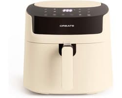 Grote Heteluchtfriteuse 6.2 Liter Crèmewit met Timer en LCD