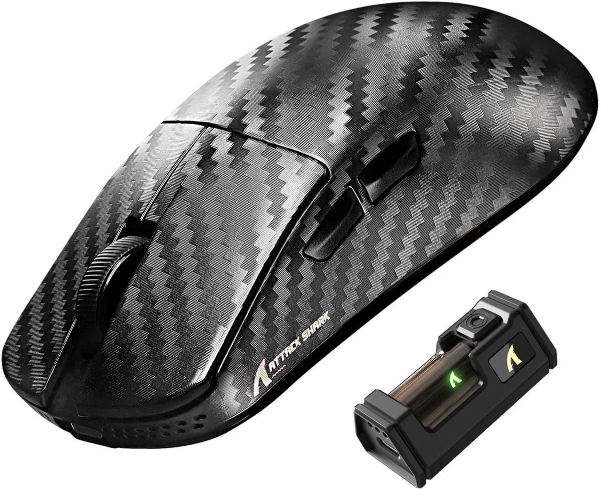 ATTACK SHARK R11 ULTRA Gaming Muis - Draadloos - Carbon Fiber - 8K Hz Polling Rate - PAW3950MAX Sensor - Carbon — afbeelding 1