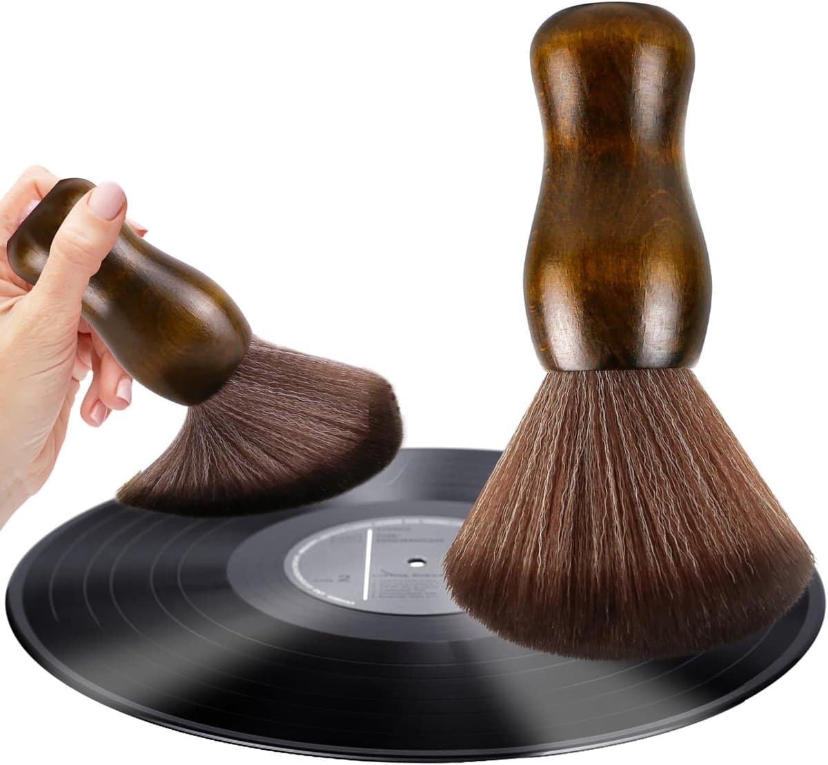Premium Platenborstel - Vinylplatenreinigingsborstel - Antistatisch houten vinylborstel - Platenreiniger - Schoonmaak voor Vinylplaten - LP Borstel - Soft Brush Record Brush Antistatische Plaatborstel Van Carbon - Accessoires voor platenspelers — afbeelding 1