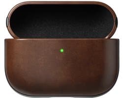 Nomad Modern Lederen Hoesje AirPods Pro 3 – Speciaal Ontworpen voor AirPods Pro (3e Generatie) – Biedt Toegankelijke USB-C Poort – Qi en MagSafe Laadcompatibiliteit - Bruin