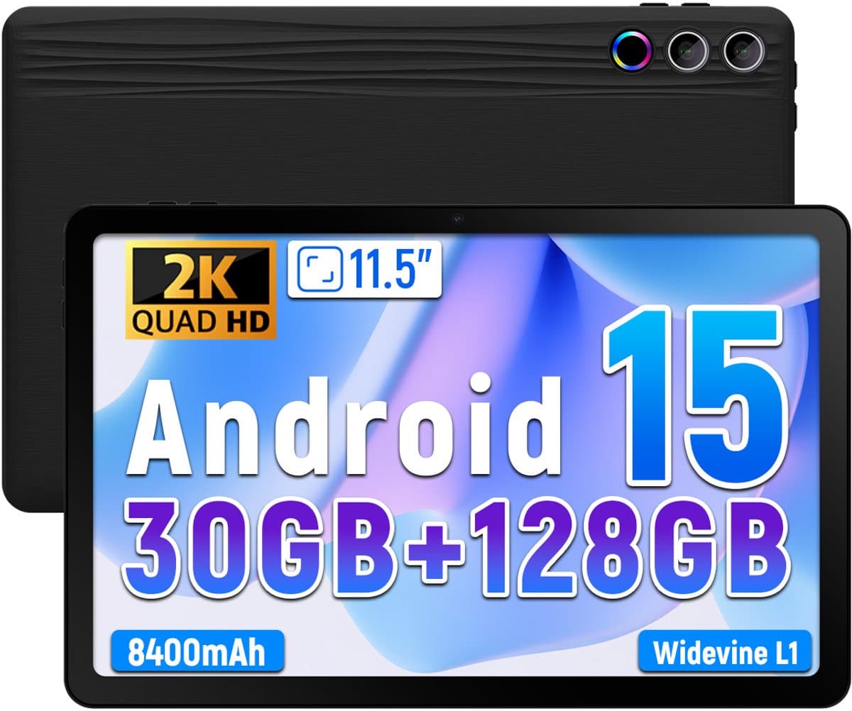 Hotlight G9 - Android 15 Tablet - 11.5 inch - 30(6+24)GB RAM/128GB ROM– 8400mAh - 2K Schermo Ultra - Zwart — afbeelding 1