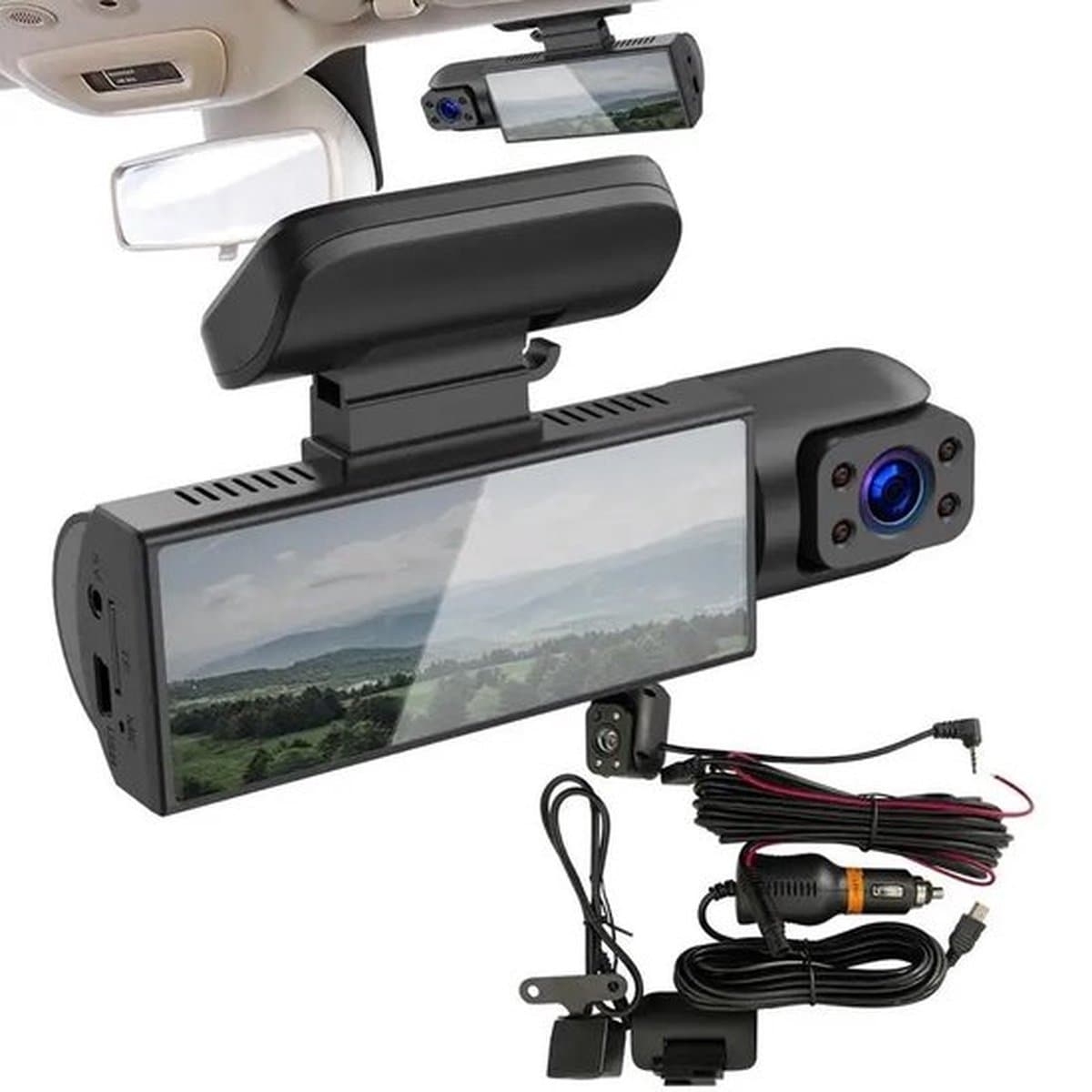 Dashcam Auto - Wifi Rijrecorder - 2 Kanaals 1080P - Groothoeklens (170°/110°) - Super Nachtzicht - G-Sensor - Parking Monitoring - Loop Opname — afbeelding 1