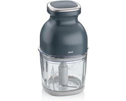 Elektrische hakmolen - Keukenmachine - Snel ingrediënten hakken - Glazen container - 08 liter - Donkergrijs