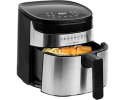 Digitale Airfryer - Heteluchtfriteuse XL - Gezond Frituren - 8 Programma's - 4.5 Liter - Zwart Zilver