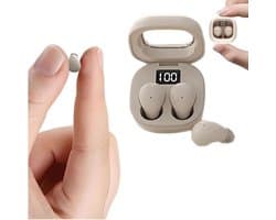 carmdering - Mini In Ear Kopfhörer - Draadloze Slaap Oordopjes - Bluetooth Headset - Fysieke Ruisonderdrukking - Zacht Siliconen - Ultra Lichtgewicht Design - Comfortabel Voor Zijslapers -Wit- 1 Set