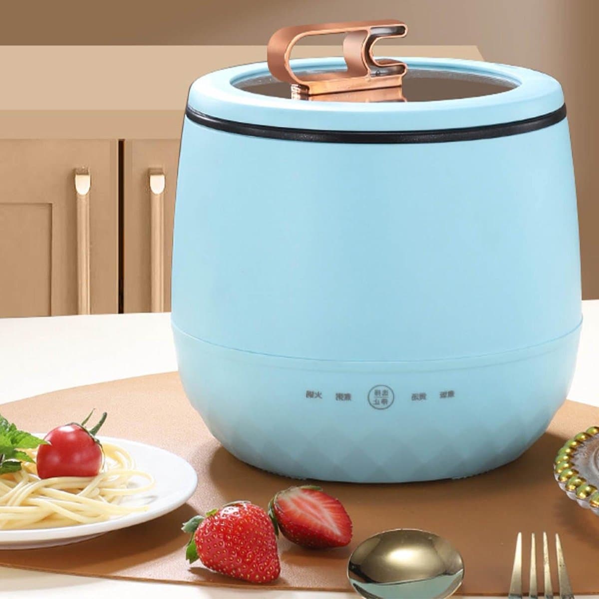 Mini Rice Cooker, Small Electric Rice Cooker 1.8 Litre with Keep Warm Function, for 1-3 Servings, Non-Stick Coating in the Inner Pan, Easy to Clean, for Cooking — afbeelding 1