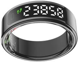 NOLATR Vue, Slimme Ring met Stappenteller, Activiteitstracker & Hartslagmeter – met Touch functie - Zonder Abonnement & Nederlandse App – Zwart – Maat 7